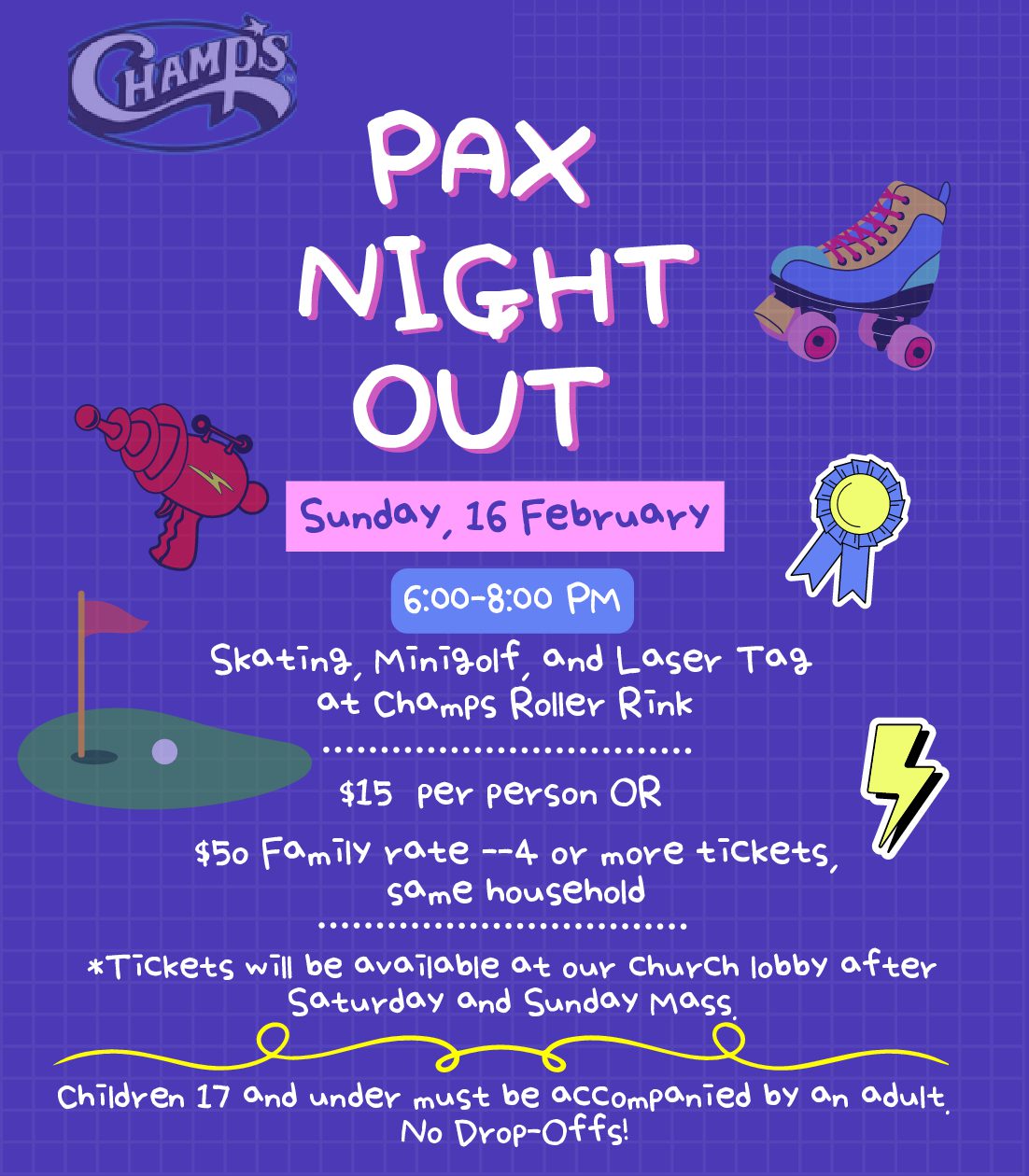 Pax Night Out!  Sunday, February 16 – Click here for more info!